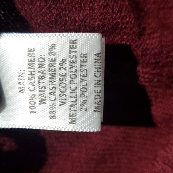ST JOHN CASHMERE KNIT  CASUAL PANTS MAROON W STRIPE WAIST MEDIUM - Picture 8 of 12